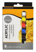 Akrylfärgsset Simply 12ml 6 färger