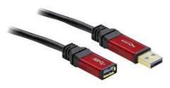 Delock USB 3.0 Förlängningskabel [1x USB 3.2 Gen 1 A hane (USB 3.0) - 1x USB 3.2 Gen 1 A hona (USB 3.0)] 3.00 m Röd, Sva