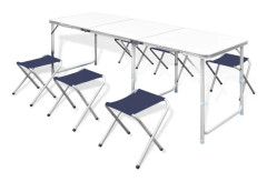 Campingbord med 6 pallar 180 x 60 cm