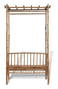 Trädgårdsbänk med pergola 130 cm bambu