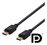 DELTACO DisplayPort cable 2m 4K UHD DP 1.2 bla