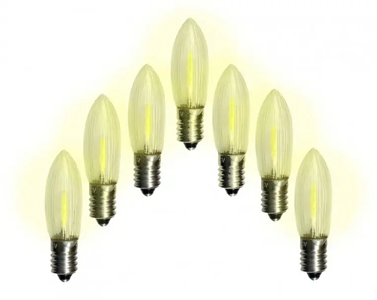 7-pack Klassisk universal LED-lampa för Adventstakar E10 10-55V