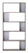 5 Tier Bookcase Dark Wood and White ORILLA