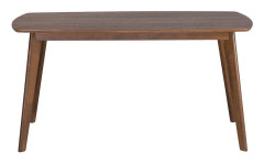 Matbord Mörk trä Faner 150 x 90 cm Rektangulär Traditionell Stil