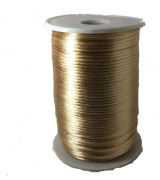 Champagne 5 meter rat tail 2mm glansig satintråd Kumihimo