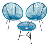 2-set Loungestol Gabriella med bord - blå
