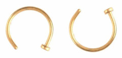 2-pack Guld Fake Piercing Läpp Näsring Septum Läppring utan Hål