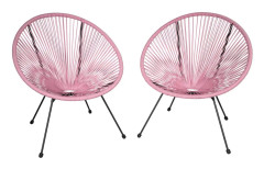 2 trädgårdsstolar Santana Retro i Acapulco-stil - pink