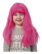Lång Rosa Barnperuk / Peruk för Barn - Halloween & Maskerad