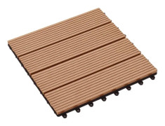 vidaXL Trall 22 st 30x30 cm 2 kvm WPC teakfärg