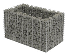 vidaXL Planteringsgabion upphöjd galvaniserat stål 90x50x50 cm