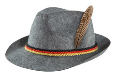 Grå traditionell bayersk hatt med Tysklands färger - grå