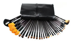 Makeup brush set 34 st olika make up penslar i mjuk skinn väska