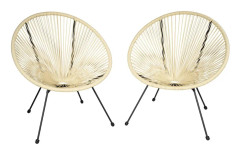 2 trädgårdsstolar Gabriella Retro i Acapulco-stil - beige
