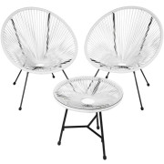 2-set Loungestol Gabriella med bord - vit