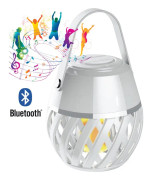Homeline Helios Flamlampa med BT-högtalare, Vit