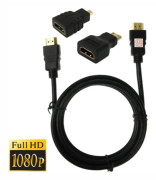 Guldpläterad HDMI Kabel 3 in 1 Kit 1.5M