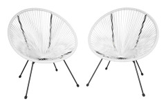 2 trädgårdsstolar Gabriella Retro i Acapulco-stil - vit