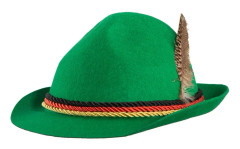 Grön traditionell bayersk hatt med Tysklands färger - grön