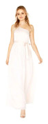 Little Mistress Kvinnor/Damer Pearl One Shoulder Satin Top Maxiklänning