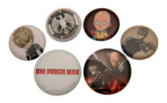 One Punch Man Anime Manga Button Badge Set (6 st)