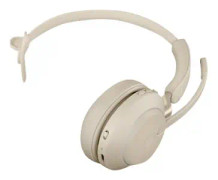 Jabra Evolve2 65 UC Mono - Headset - på örat - konvertibel - Bluetooth - trådlös - USB-C - ljudisolerande - beige - med laddningsställ