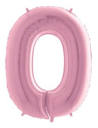 Ballongsiffra - Noll Pastellrosa 100 cm