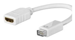 Goobay Mini DVI M - HDMI F, SB, Mini-DVI, HDMI Typ A (Standard), Manlig kontakt, Kvinnlig kontakt, Vit, 1 st