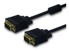 SAVIO CL-52 - VGA-kabel - HD-15 (VGA) (hane) till HD-15 (VGA) (hane) - 15 m - tumskruvar - svart