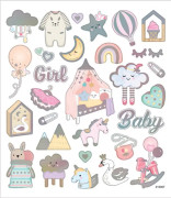 Stickers - Baby Girl - 15x16,5 cm - 30 st