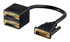 Goobay MMK ADAP 24+1 DVI-D > 2x DVI-D, DVI-D, 2 x DVI, Man, Kvinna, Svart
