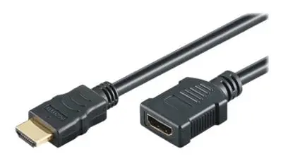 M-CAB HDMI Hi-Speed Kabel with Ethernet - HDMI med Ethernet-förlängningskabel - HDMI hane till HDMI hona - 3 m - svart