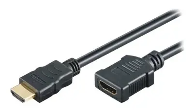 M-CAB HDMI Hi-Speed Kabel with Ethernet - HDMI-förlängningskabel med Ethernet - HDMI hane till HDMI hona - 5 m - svart
