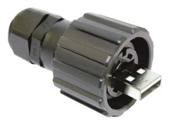 Conec 17-200121, USB 2.0, Svart, Guld, IP67, 30 V, -40 - 85 ° C
