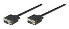 Manhattan SVGA Monitor Cable, 7,5 m, VGA (D-Sub), VGA (D-Sub), Hankoppling, Hankoppling, Svart