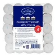 Fyrfadslys ASP hvid 100 stk. 6 timers Ren stearin 1/4 palle,60 pk x 100 stk/1/4pl - (6000 stk.)