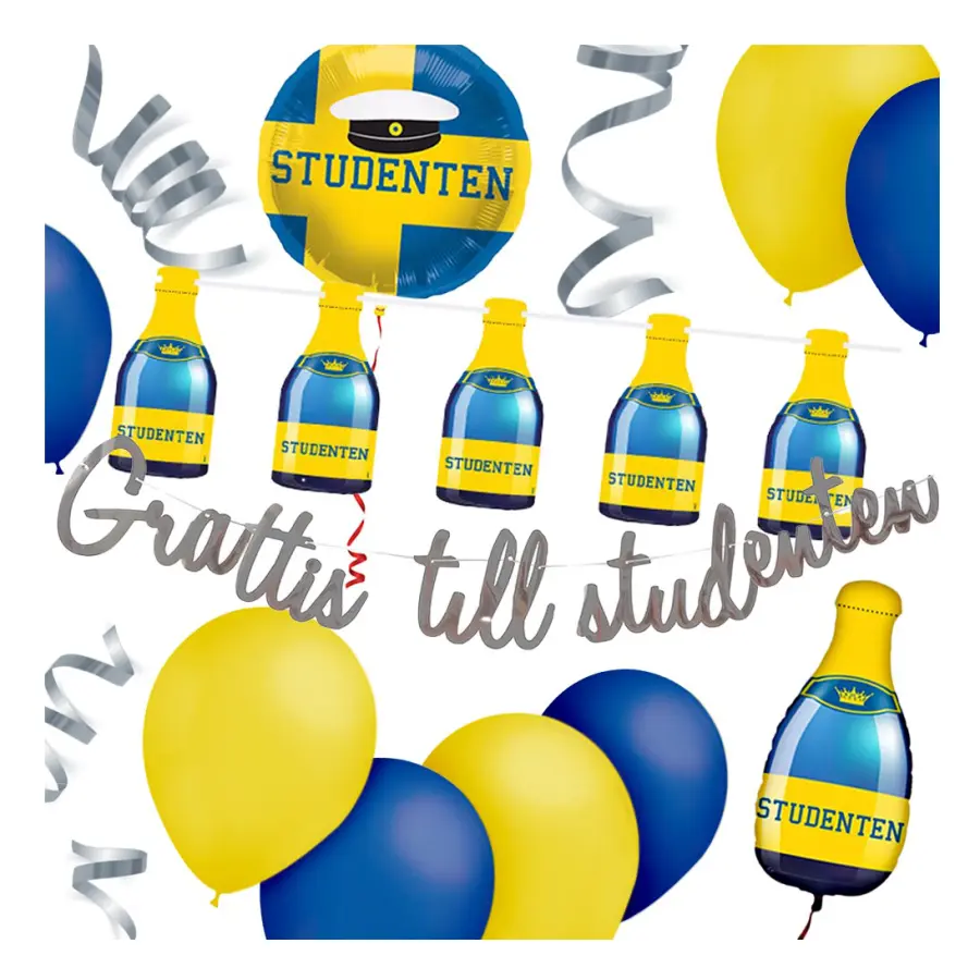 Studentdekoration Paket Klassisk Silver