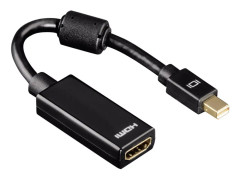 Hama - Videokort - Mini DisplayPort hane till HDMI hona - dubbelt skärmad - svart