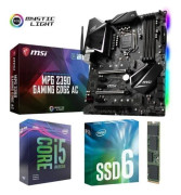 Intel Core i5 9600KF Processorpaket + MSI MPG Z390 Gaming Edge AC-moderkort + Internt Intel 660p 512 GB M.2 SSD-enhet