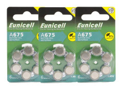 6-pack A675 / PR44 batterier hörapparats Batteri