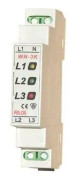 Pollin LED 3-fas spänningsindikator 3 x 400V AC TH35 (WN-3K)