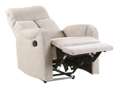 Fåtölj Recliner Beige Tygklädsel Polyester Vit USB-port Modern Design Vardagsrum