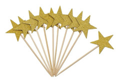 Tandpetare Stjärna Guld 10-pack
