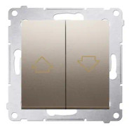 Kontakt-Simon DZP1W.01/44, Tryckknappsbrytare, Plast, Guld, IP20, IP44, 250 V, 10 A