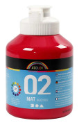 A-color matt readymix, röd, 02 - matt (plakatfärg), 500ml