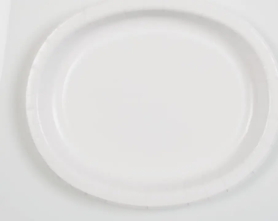 Set 8 ovala brickor vita - Kollektion Basfärger