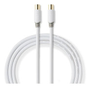 Koaxialkabel IEC (Koax) Hane | IEC (Koax) Hona | Guldplaterad | 75 Ohm | Dubbels