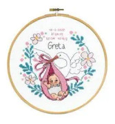 Broderikit Flexitavla Doptavla rosa