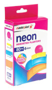80-Pack MasterPlast Neon Plåster Färgglada 4 storlekar