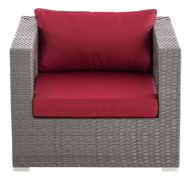 Wicker trädgård fåtölj Honolulu ruby grå